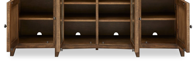 Wesley 70\" Traditional TV Stand with Storage and Cable Management for TVs up to 75\" - Toasted Nutmeg