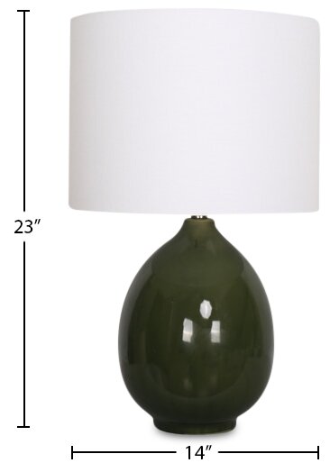 Kort & Co. Joslyn 23\" Green Ceramic Table Lamp