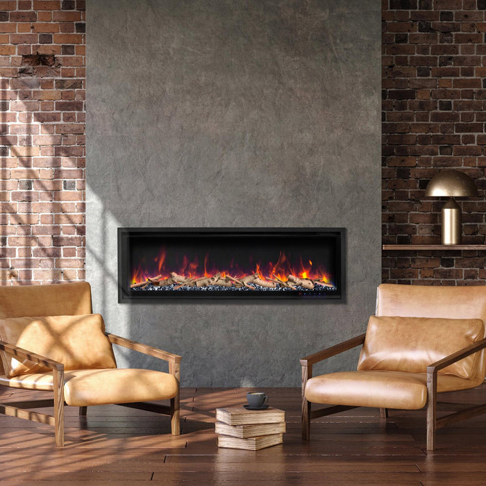 Ceres 65\" Black Diamond Electric Fireplace – Black 