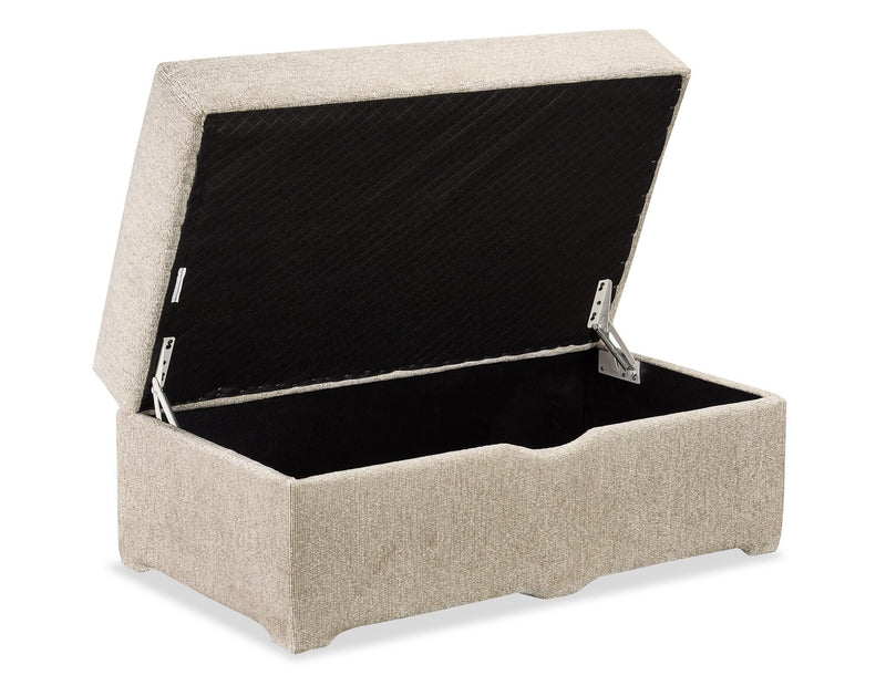 Made in Canada Lennox 40\" Chenille Fabric Storage Ottoman - Taupe
