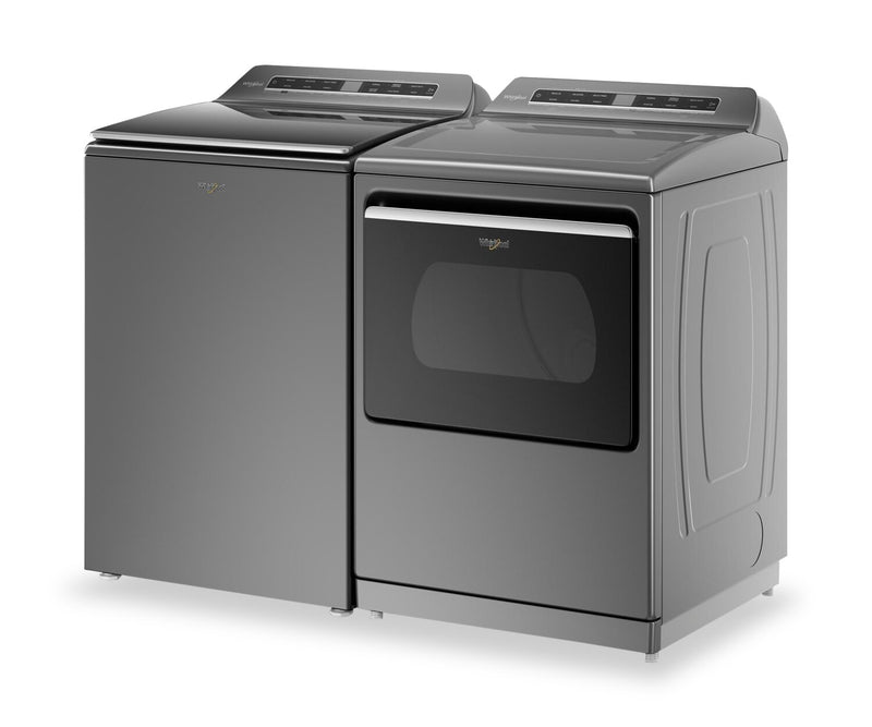Whirlpool 6 Cu. Ft. Top-Load Washer and 7.4 Cu. Ft. Gas Dryer - Chrome Shadow 