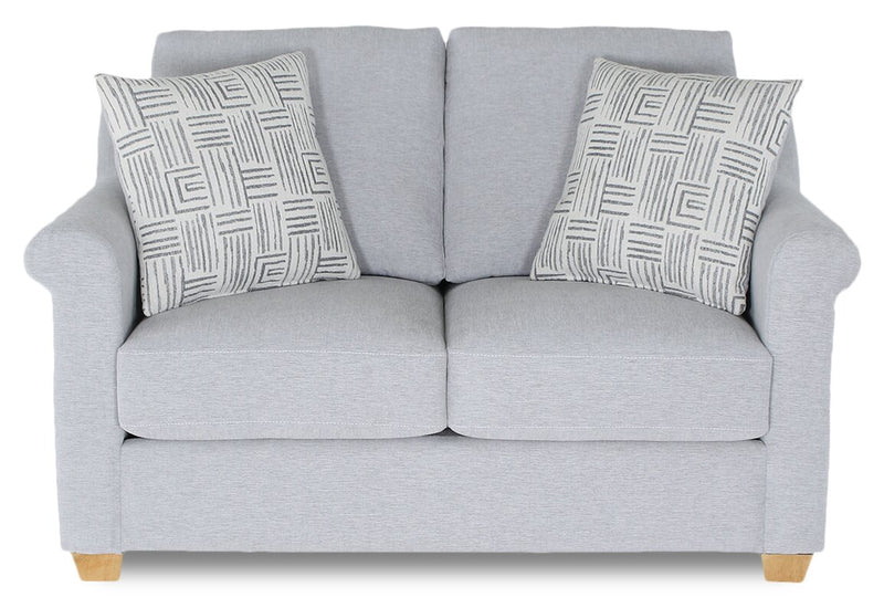 Finesse 59\" Contemporary Chenille Fabric Loveseat - Heather Grey