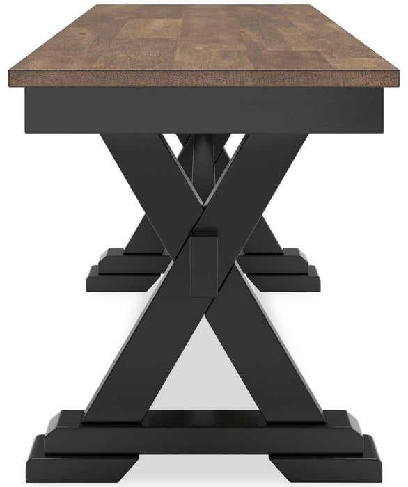Raven Dining Bench, 48\"W - Two-Tone Black & Brown