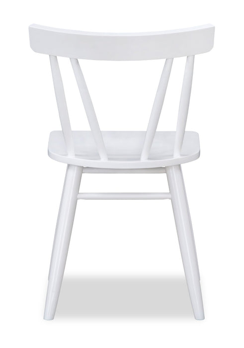 Remi Dining Chair with Curved Slat-Back - White