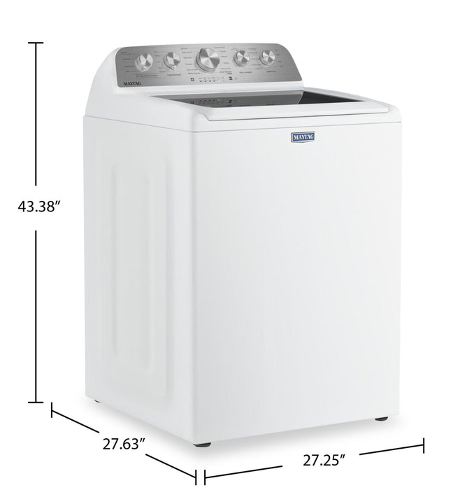 Maytag 5.4 Cu Ft. Top Load Agitator Washer with Pet Pro Option – White - MTW5605RW