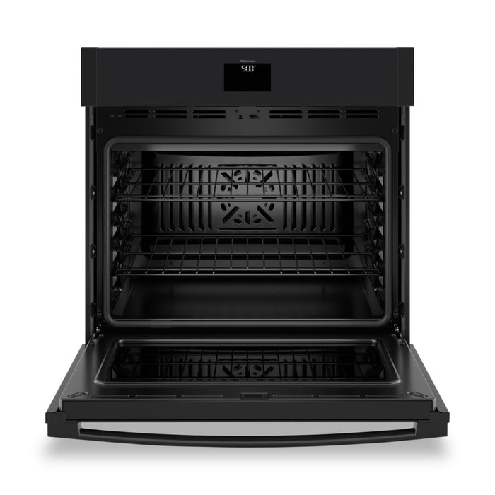 GE 30\" 5 Cu. Ft. Electric Single Wall Oven with No Preheat Air Fry - Black - JTS5000DVBB