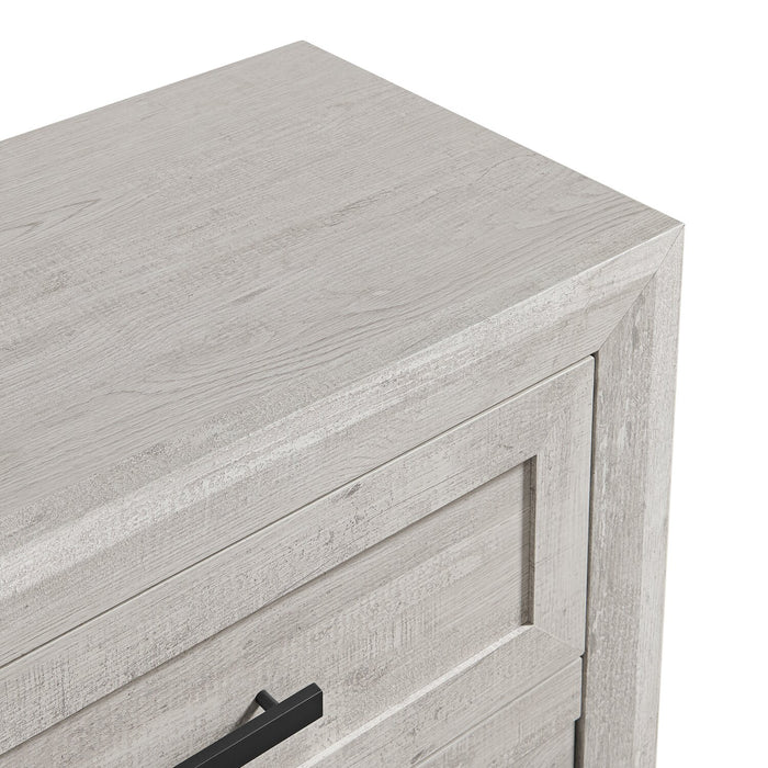 Lark Bedside 2-Drawer Nightstand, 24\"W x 26\"H - Rustic White