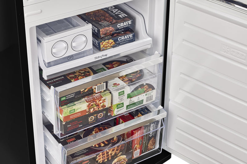 Classic Retro by Unique 24\" 12 Cu. Ft. Bottom-Freezer Refrigerator - Midnight Black - UGP-340L B AC