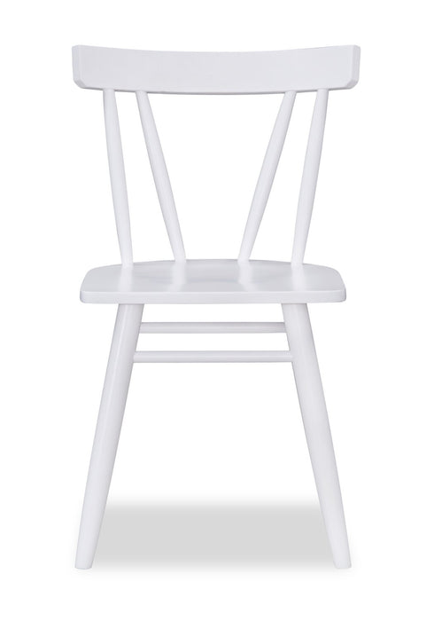 Remi Dining Chair with Curved Slat-Back - White