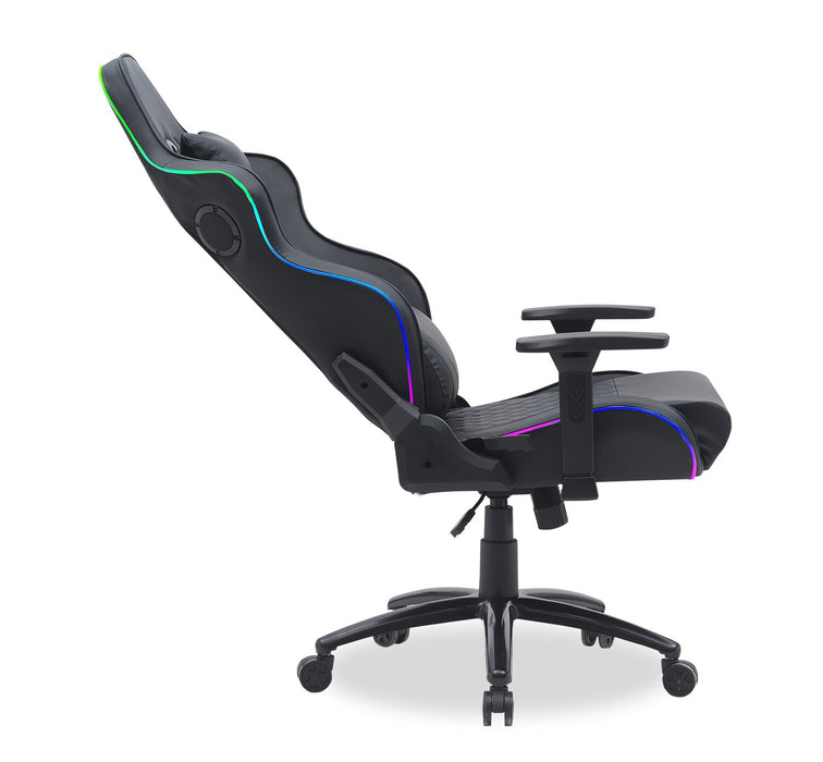 Falcon 30” Ergonomic Gaming Chair with Built-In Bluetooth Speakers & LED Lighting - Black