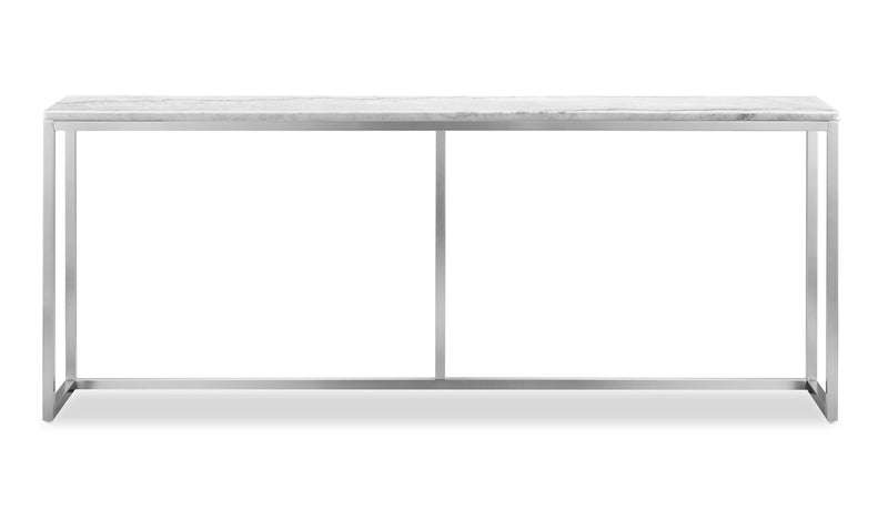 Sampson 72\" Modern Marble Sofa Table - White