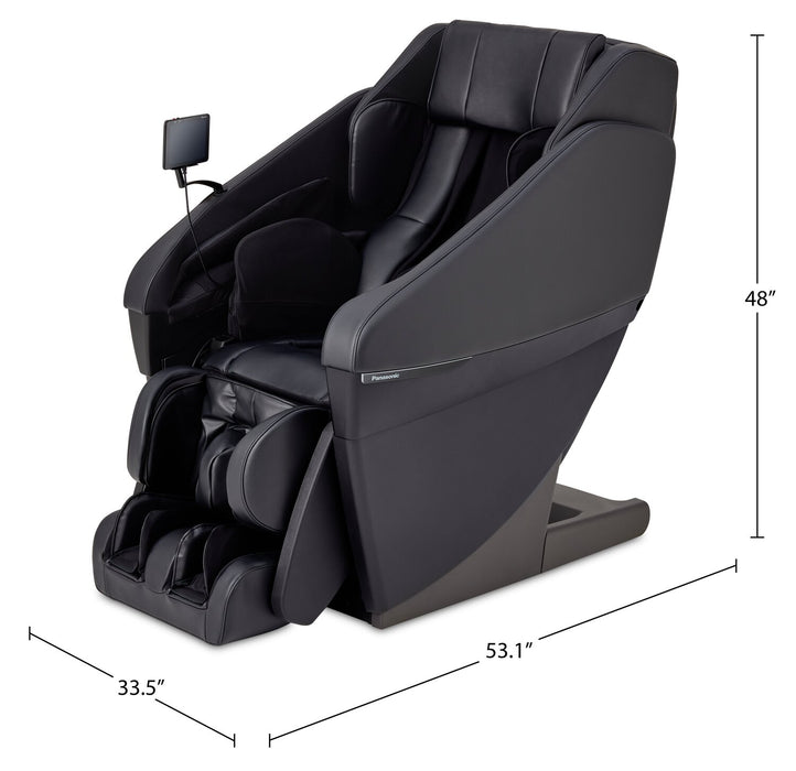 Panasonic Real Pro ULTRA Prestige™ 33.5\" High-Quality Synthetic Leather Reclining Massage Chair - Black