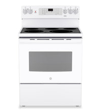 GE 5 Cu. Ft. Freestanding Electric Convection Range with No-Preheat Air Fry - White - JCB840DVWW 