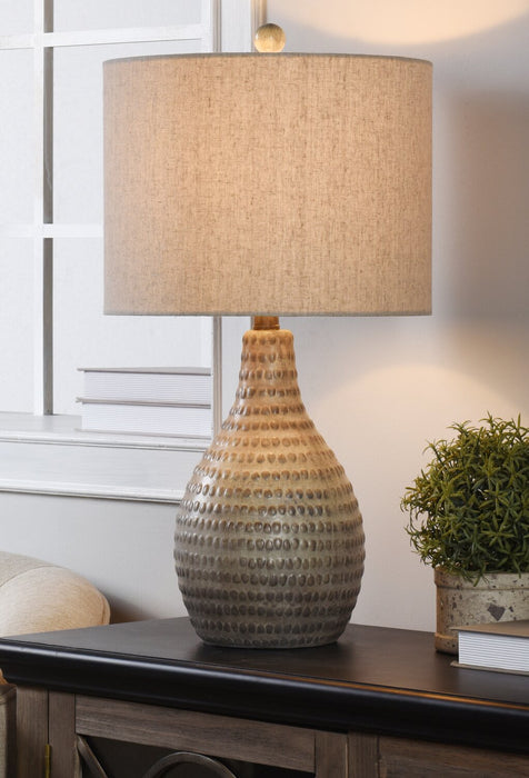 Atlas 26” Greige Polyresin Table Lamp
