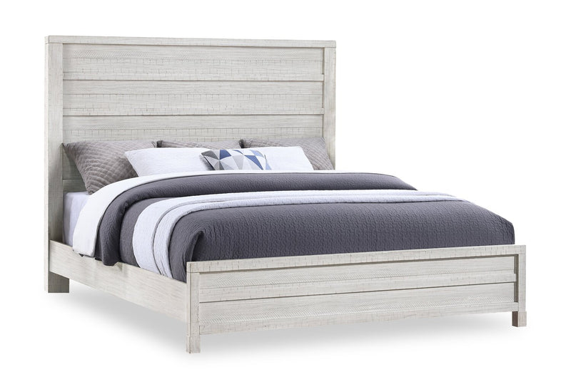 Haven Panel Bed with Headboard & Frame, White - King Size