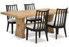Shaw 5pc Dining Set with Table & 4 Chairs, Trestle Base, 78\"W - Natural