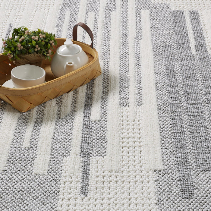 Rhodes Checkered Grey Area Rug - 7'11\" x 10'10\"