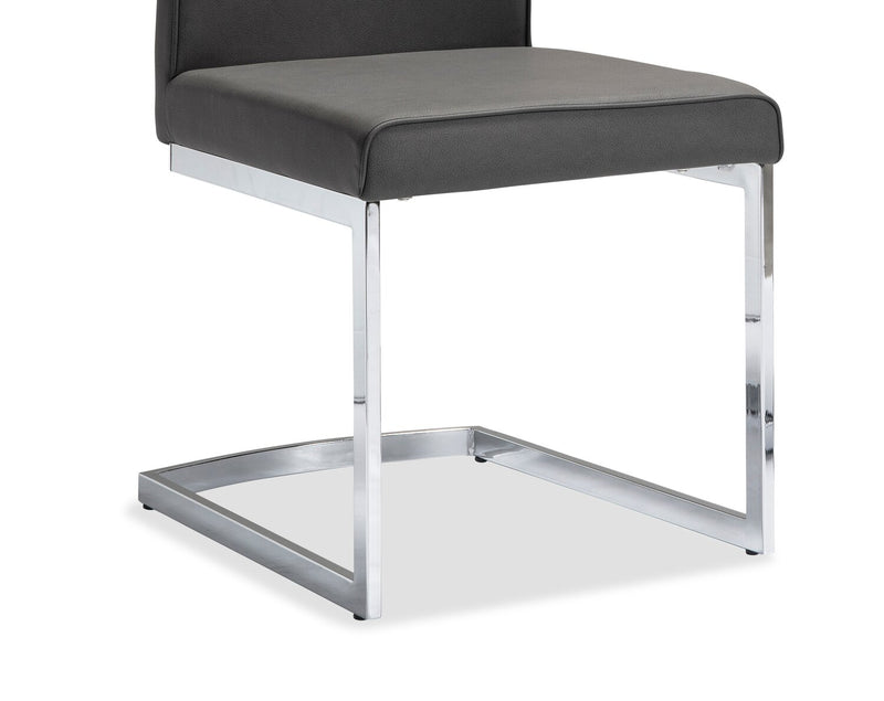 Naya Dining Chair, Vegan Leather, Metal – Grey