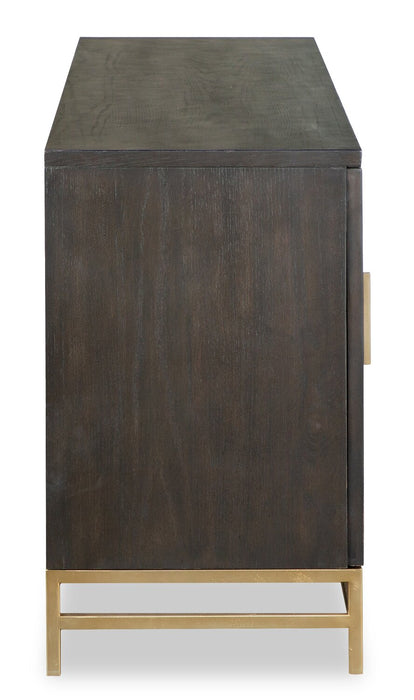 Cresset 70” Modern Solid Wood TV Stand with Storage and Cable Management for TVs up to 75\" - Coffee Bean