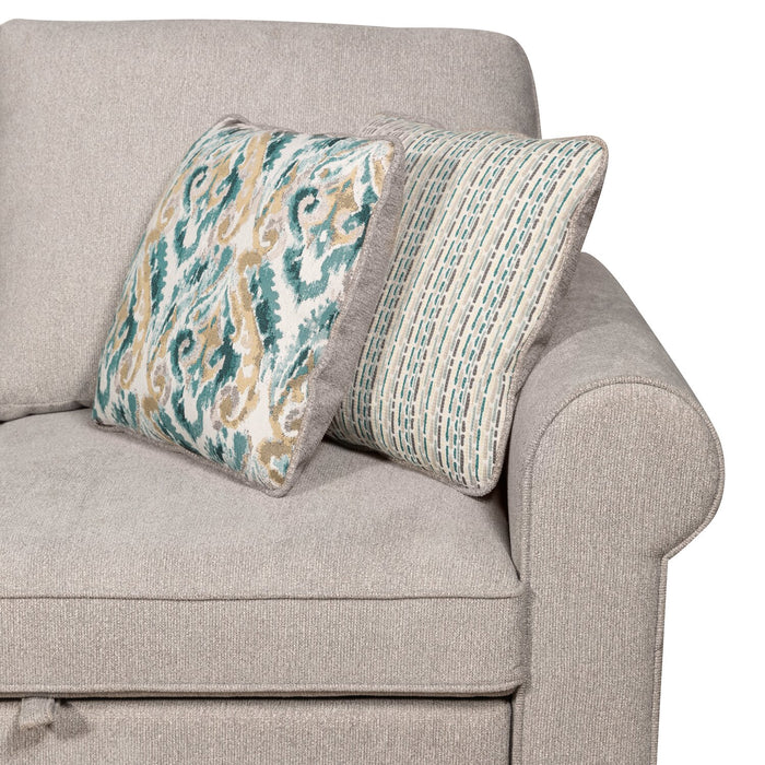 Scott Living Haven 4-Piece Right-Facing Chenille Fabric Sleeper Sectional with Storage Chaise - Grey