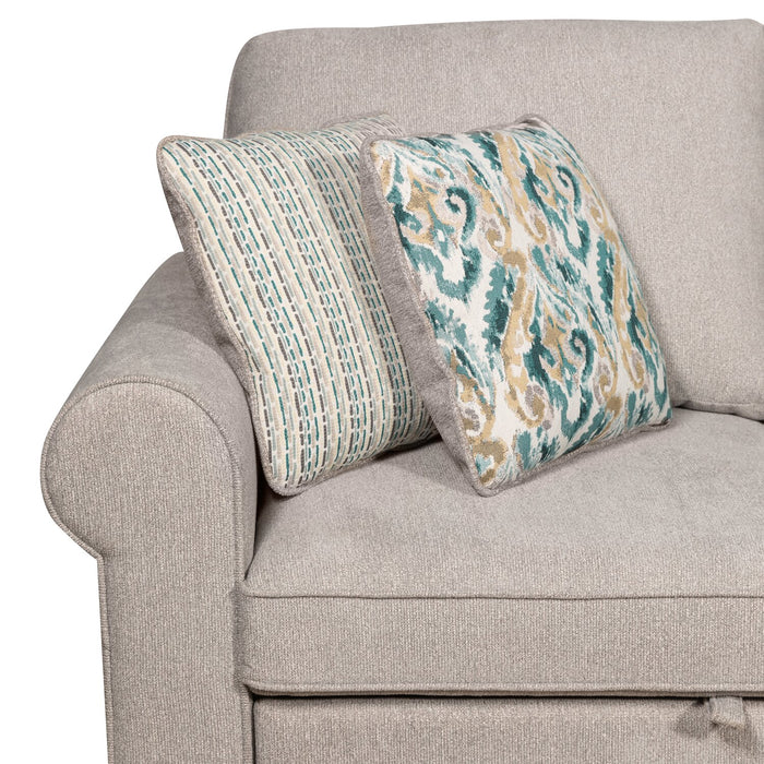 Scott Living Haven 4-Piece Left-Facing Chenille Fabric Sleeper Sectional with Storage Chaise - Grey