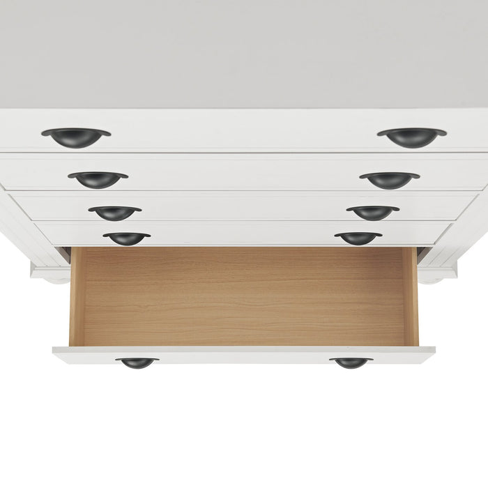 Ella Bedroom Chest of Drawers, 5-Drawer, 36\"W x 53\"H -  White