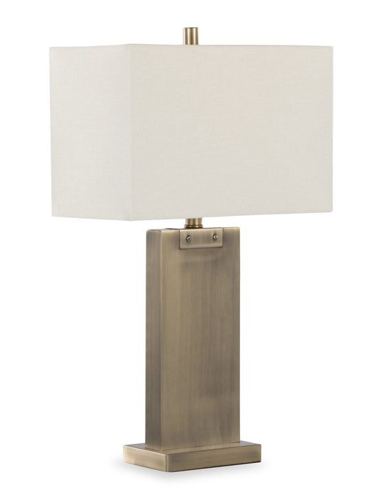 Nolan 26\" Antique Brass Metal Table Lamp 