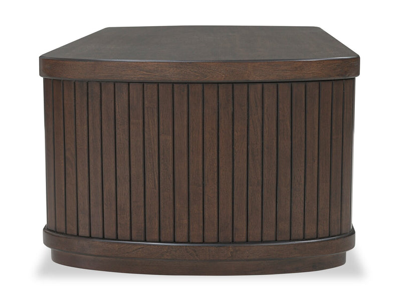 Vernon 56” Modern Solid Wood Lift Top Coffee Table with Storage, Shelf and Casters - Dark Brown