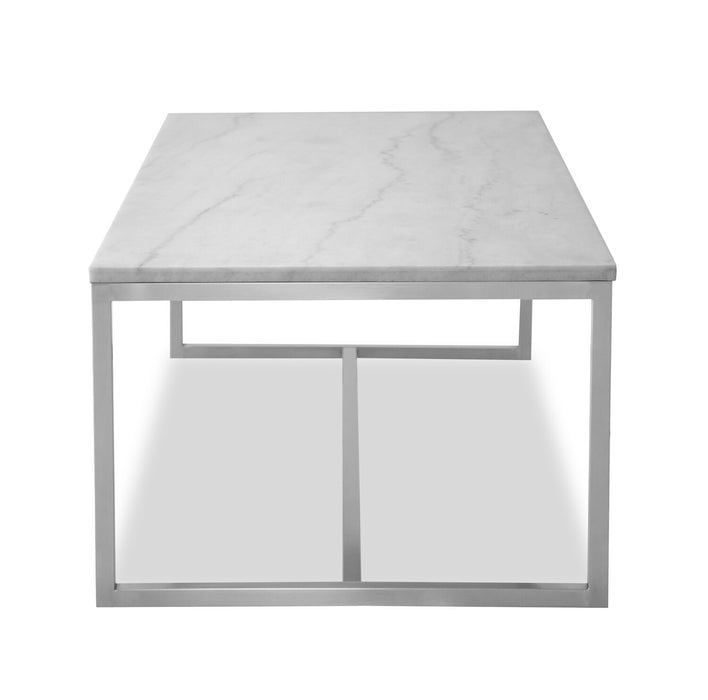 Sampson 46\" Modern Marble Coffee Table - White