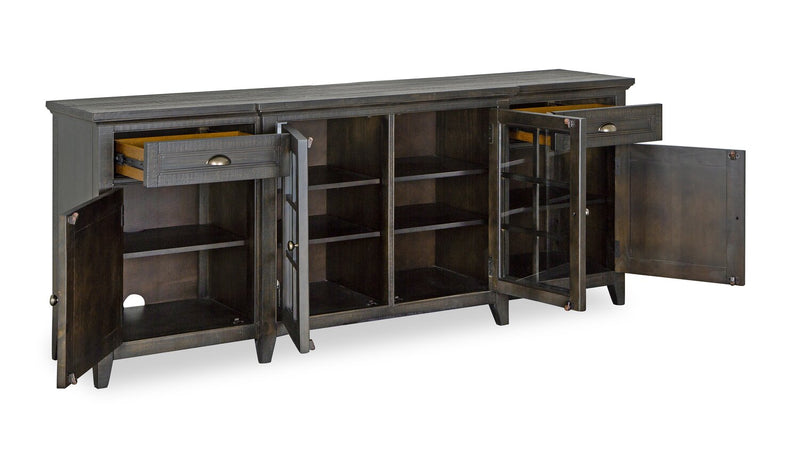 Wesley 80\" Traditional TV Stand with Storage and Cable Management for TVs up to 85\" - Graphite