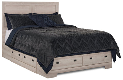 Yorkdale 6-Drawer Platform Bed with Headboard & Storage Frame, Made in Canada, White - Queen Size | Lit plateforme Yorkdale à 6 tiroirs fabriqué au Canada avec tête de lit et cadre de rangement, blanc…