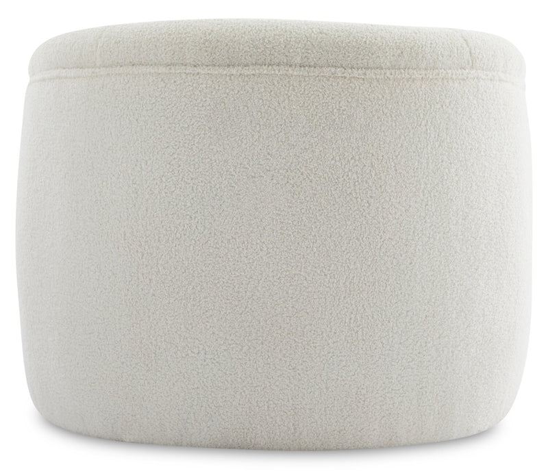 Solo 31.1\" Sherpa Fabric Curved Accent Chair - Ice Cream 