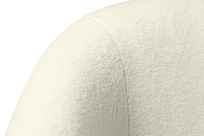 Ivie 28.7\" Chenille Boucle Fabric Curved Swivel Accent Chair - White