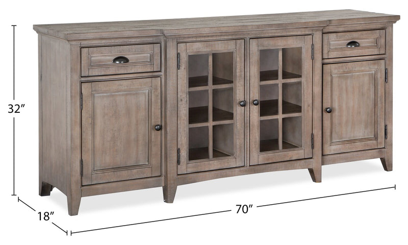 Wesley 70\" Traditional TV Stand with Storage and Cable Management for TVs up to 75\" - Dovetail Grey