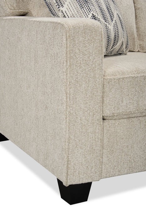 Made in Canada Lennox 83\" Chenille Fabric Sofa with Reversible Cushions and Accent Pillows - Taupe
