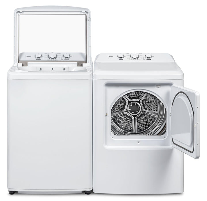 Midea 4.5 Cu. Ft. Top Load Agitator Washer and 7.0 Cu. Ft. Electric Dryer – White 