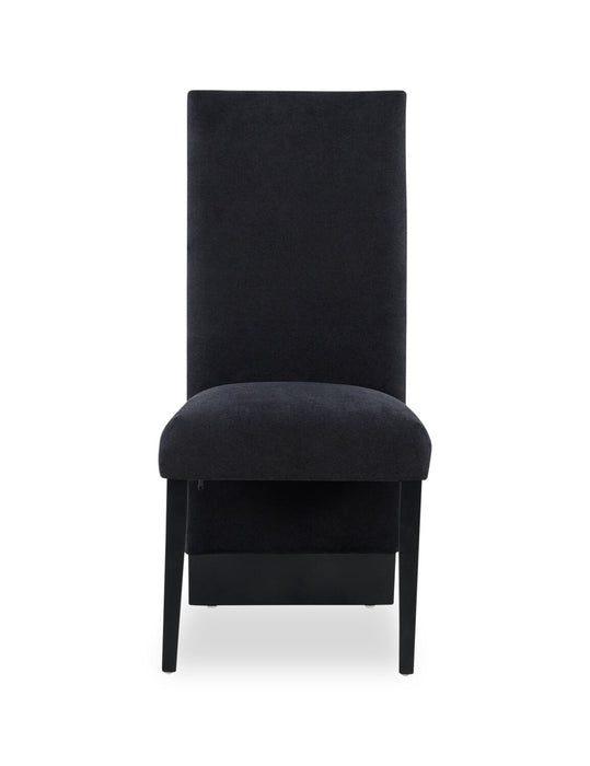 Vega 7pc Dining Set with Table & 6 Chairs, Marble Look, Pedestal Base, 82\"W - Black & White