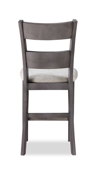 Krew Counter-Height Dining Chair with Polyester Fabric, Ladder Back, Melamine - Grey