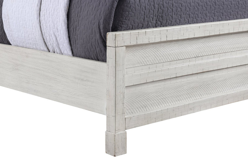 Haven Pier Bed with Headboard, Frame & 2 Piers, USB, LED, White - Queen Size