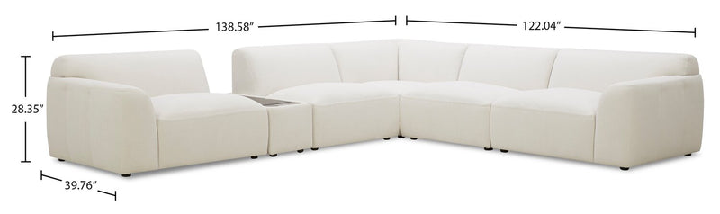 Riverside 6-Piece Sectional - Oyster