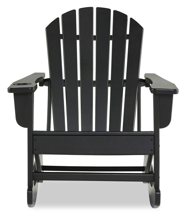 Bask Outdoor Patio Rocking Chair - High Density Plastic, UV & Weather Resistant - Black