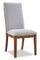 ["Ember Dining Chair with Polyester Fabric - Grey & Brown"]