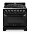 Classic Retro by Unique 36\" 5.2 Cu. Ft. 6-Burner Gas Range with Convection - Midnight Black - UGP-36CR B