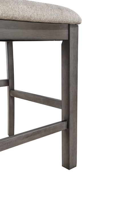 Krew Counter-Height Dining Chair with Polyester Fabric, Ladder Back, Melamine - Grey