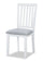 ["Bryn Dining Chair with Fabric Seat, Slat-Back – White and Grey"]