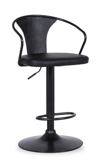 Hero Barstool with Swivel & Adjustable Seat, Vegan Leather Fabric, 23.5-32