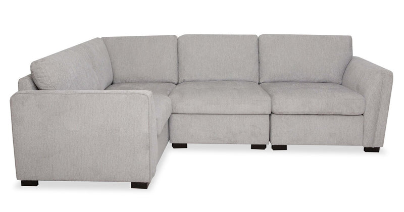 Vault 4-Piece Sectional with Three Storage Chairs - Grey