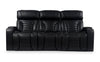 Zen 86\" Leather-Look Fabric Power Reclining Massage Sofa with Power Headrests and Drop-Down Console - Black
