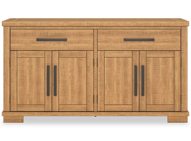 Archer Dining Server, 66\"W, 2 Drawers & 4 Doors with Adjustable Shelves - Light Brown