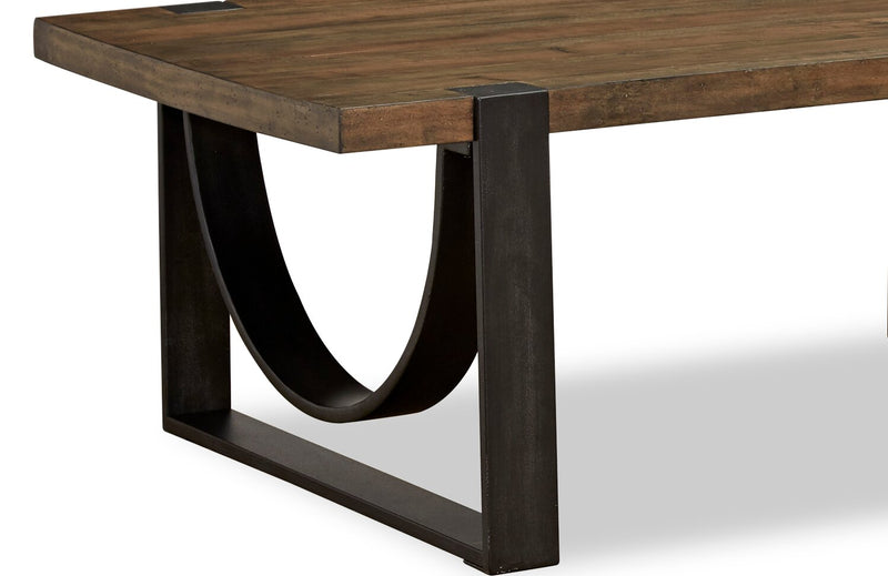 Brewer 50” Industrial Solid Wood Coffee Table - Rustic Honey